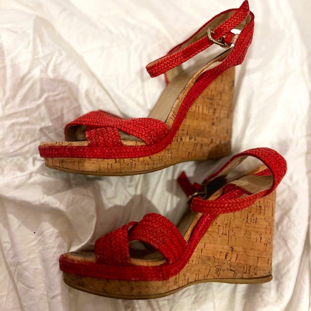 Stuart Weitzman cork wedge/espadrille heel